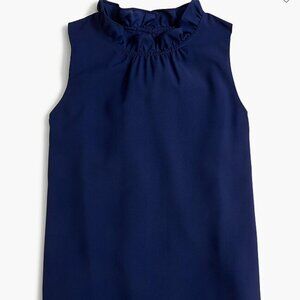 J.Crew Factory Ruffleneck satin crepe top, NWT XXS